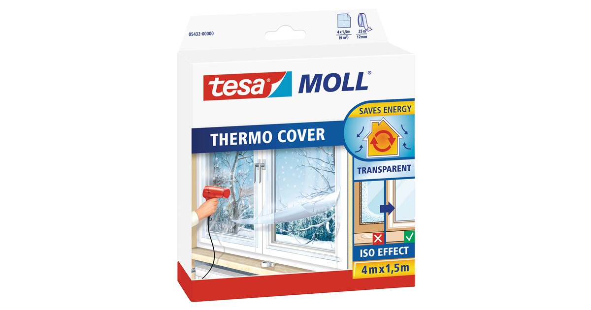 tesa 05432-00000 - tesamoll Thermo Cover Fensterisolierfolie, 4