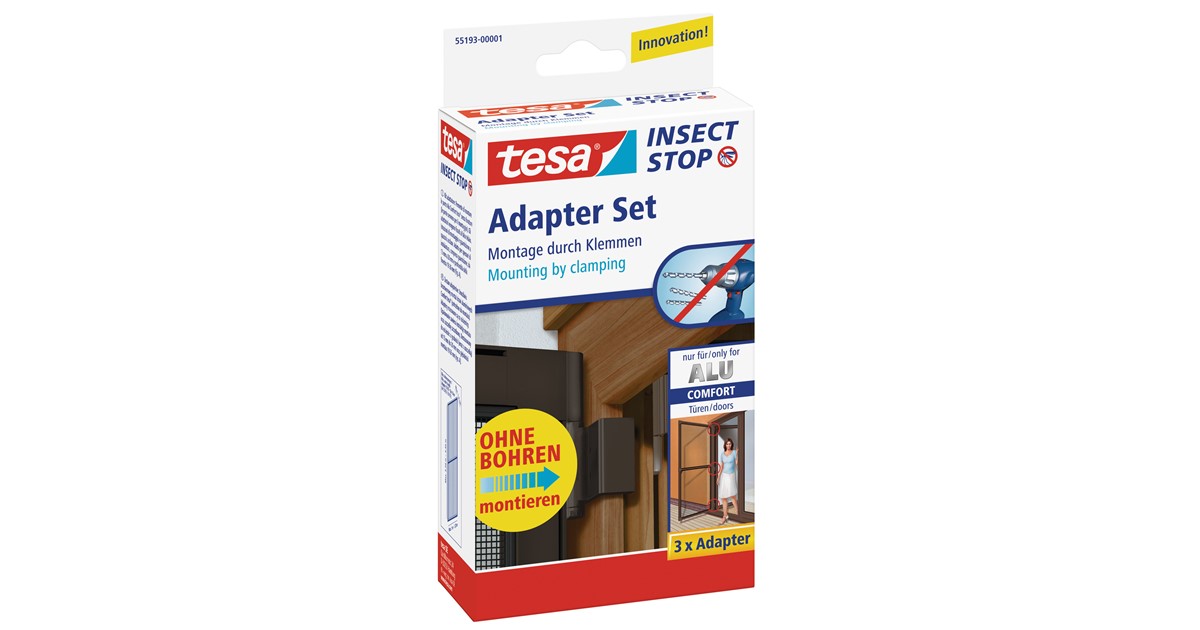 tesa 55193-00001 - Insect Stop Adapter für ALU COMFORT Tür, braun