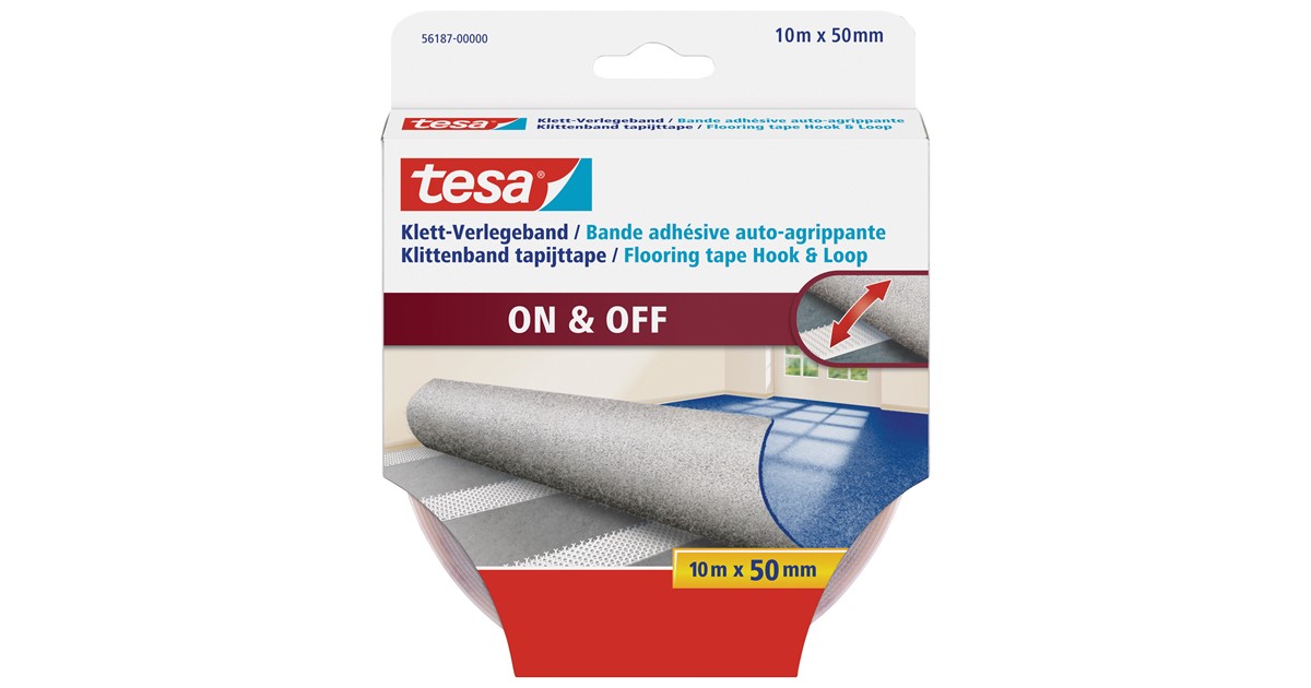 TESA 55229 SW: Klettband, selbstklebend, 1 m x 50 mm, schwarz bei reichelt  elektronik