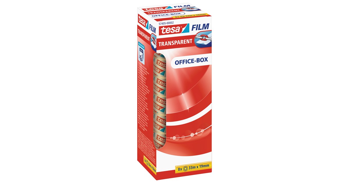 tesa 57405-00002 - tesafilm transparent, 33 m x 19 mm, 8er Pack