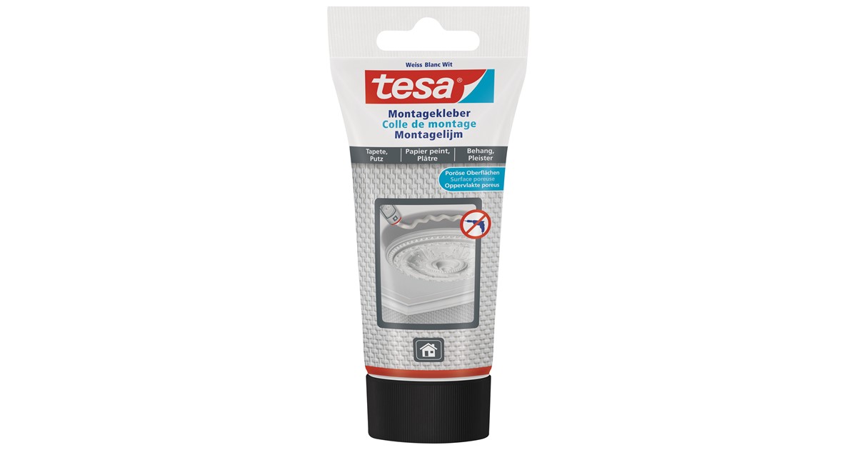 tesa 77933-00000 - Montagekleber für Tapeten und Putz