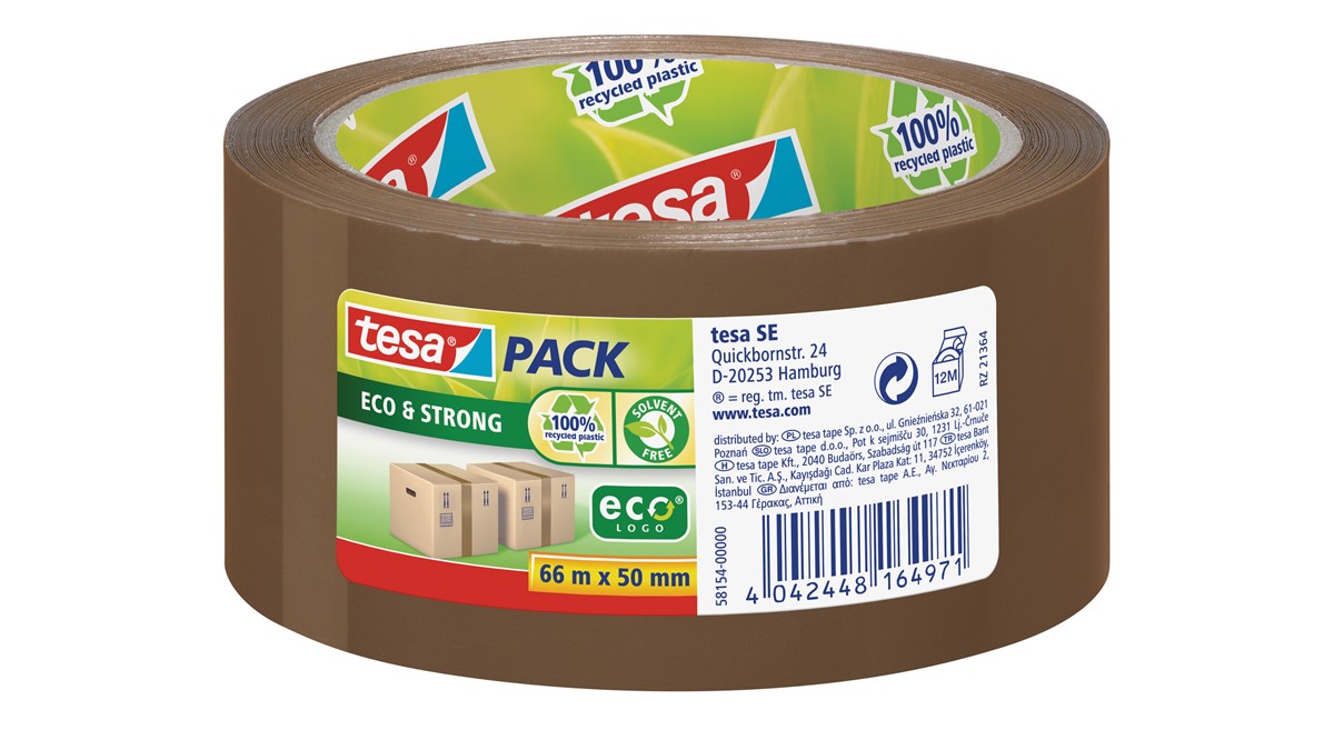tesa 58154-00000 - tesapack Packband Eco & Strong, braun, 66m x 50mm