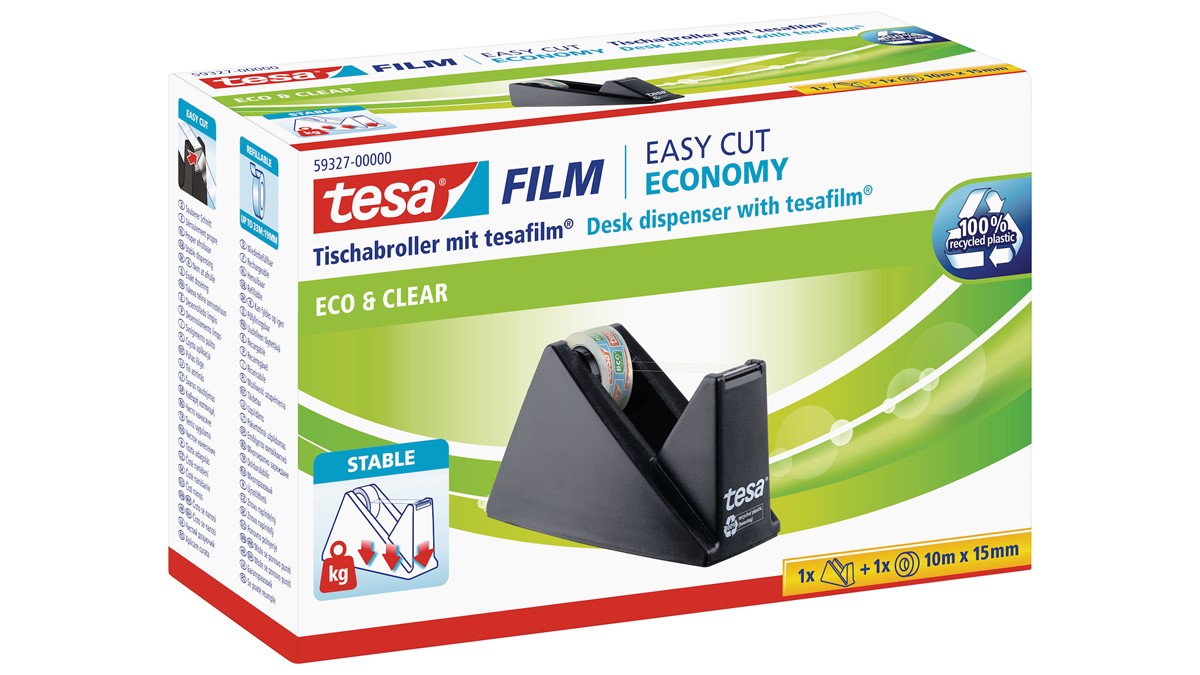 Tischabroller Easy Cut + 1Rolle EcoClear Füllbar Bis 19mm X 33m Schwarz Tesa 59327 00000 Zid1059158 Tischabroller Easy Cut + 1Rolle EcoClear Füllbar Bis 19mm X 33m Schwarz Tesa 59327 00000 Zid1059158