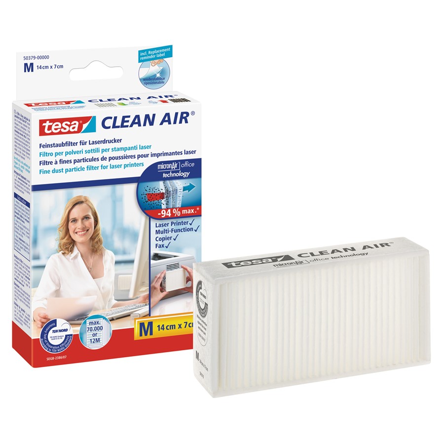 tesa 50379-00000 - Clean Air Feinstaubfilter - Grösse M, weiß