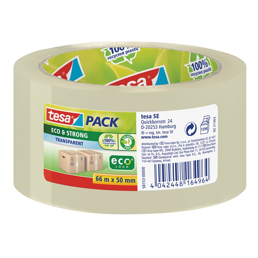 tesa 58153-00000 - tesapack Packband Eco & Strong, transparent 