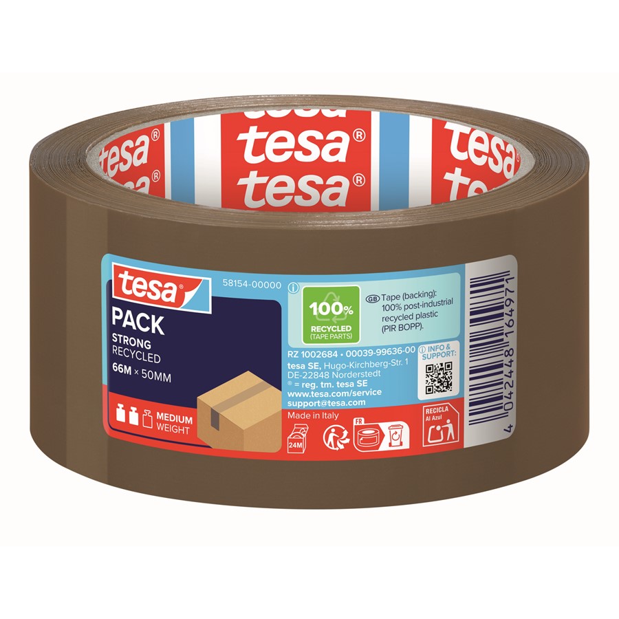 tesa 58154-00000 - tesapack Packband Eco & Strong, braun, 66m x 50mm