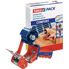 tesapack Comfort Handabroller, max. 66m/50mm, rot-blau