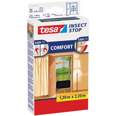 tesa Fliegengitter Insect Stop Klett COMFORT für Türen bis 1,20m x 2,20m, anthrazit