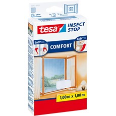 tesa Fliegengitter Insect Stop Klett COMFORT für Fenster, 1,00m x 1,00m, weiß