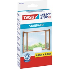 tesa Fliegengitter Insect Stop Klett STANDARD für Fenster, 1,00m x 1,00m, weiß