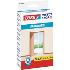 tesa Fliegengitter Insect Stop Klett STANDARD für Türen, 2 x 0,65m x 2,20m, weiß