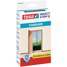 tesa Fliegengitter Insect Stop Klett STANDARD für Türen, 2 x 0,65m x 2,20m, anthrazit
