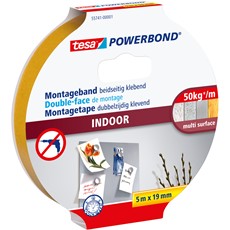 tesa Powerbond Montageband INDOOR, 5 m x 19 mm