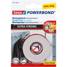 tesa Powerbond Montageband ULTRA STRONG, 1,5 m x 19 mm