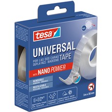 tesa Universal doppelseitiges Nano Power Tape, bis 5 kg/m, 1mm x 3m x 3cm