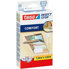 tesa Fliegengitter Insect Stop Klett COMFORT für Dachfenster, 1,2m x 1,4m weiß