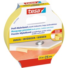 tesa Maler-Krepp Precision Indoor, 25m x 25mm, gelb