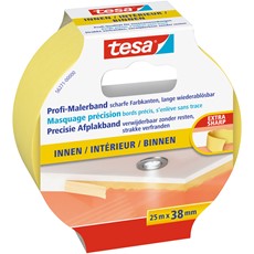 tesa Maler-Krepp Precision Indoor, 25m x 38mm, gelb