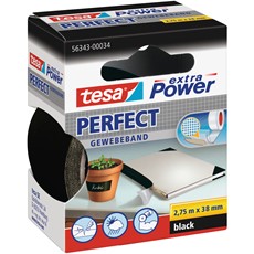 tesa extra Power PERFECT Gewebeband, 2,75m x 38mm, schwarz