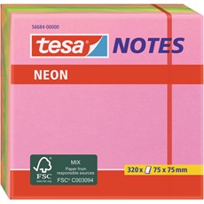 tesa Neon Notes, pink, gelb, grün, orange, 75 mm x 75 mm