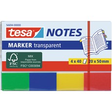 tesa Marker Notes transparent, farbig-transparent, 20 mm x 50 mm