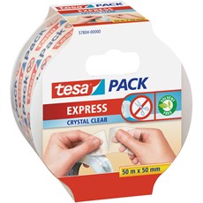 tesapack Packband Express (PP, von Hand einreißbar), 50m x 50mm, kristall-klar