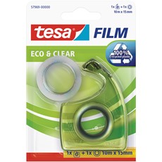 tesafilm Eco & Clear, 10 m x 15 mm + Handabroller