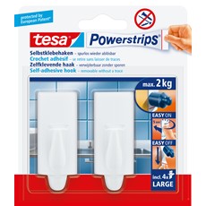 tesa Powerstrips Haken Large Trend, weiß, max. 2 kg, 2er Pack