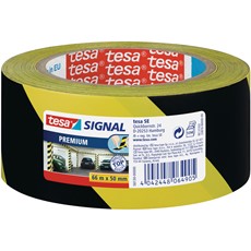 tesa Signal Premium Markierungsklebeband, gelb-schwarz, 66m x 50mm