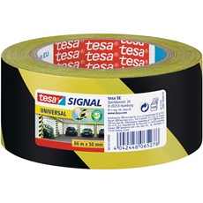 tesa Signal Universal Markierungsklebeband, gelb-schwarz, 66m x 50mm