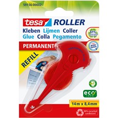 tesa Roller Kleben ecoLogo Permanent, Nachfüllkassette, rot