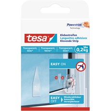 tesa Powerstrips Klebestreifen für transparente Oberflächen und Glas, max 0,2kg