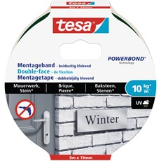 tesa Powerbond Montageband für Mauerwerk und Stein, 5m x 19mm