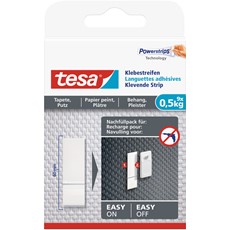 tesa Powerstrips - 9 Klebestreifen für Tapeten und Putz, max. 0,5kg