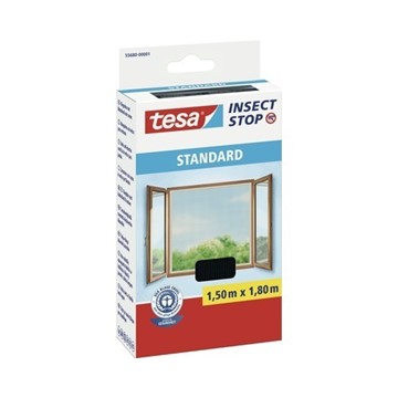 tesa 55680-00001 - Fliegengitter Insect Stop Klett STANDARD für Fenster, anthrazit