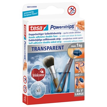 tesa 58810-00000 - Powerstrips® Transparent Strips Large, transparent