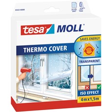 tesamoll Thermo Cover Fensterisolierfolie, 4,00m x 1,5m, transparent