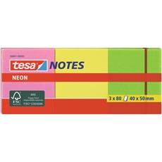 tesa Neon Notes, pink, gelb, grün, 40 mm x 50 mm
